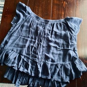 New Look Off-Shoulder Navy Top